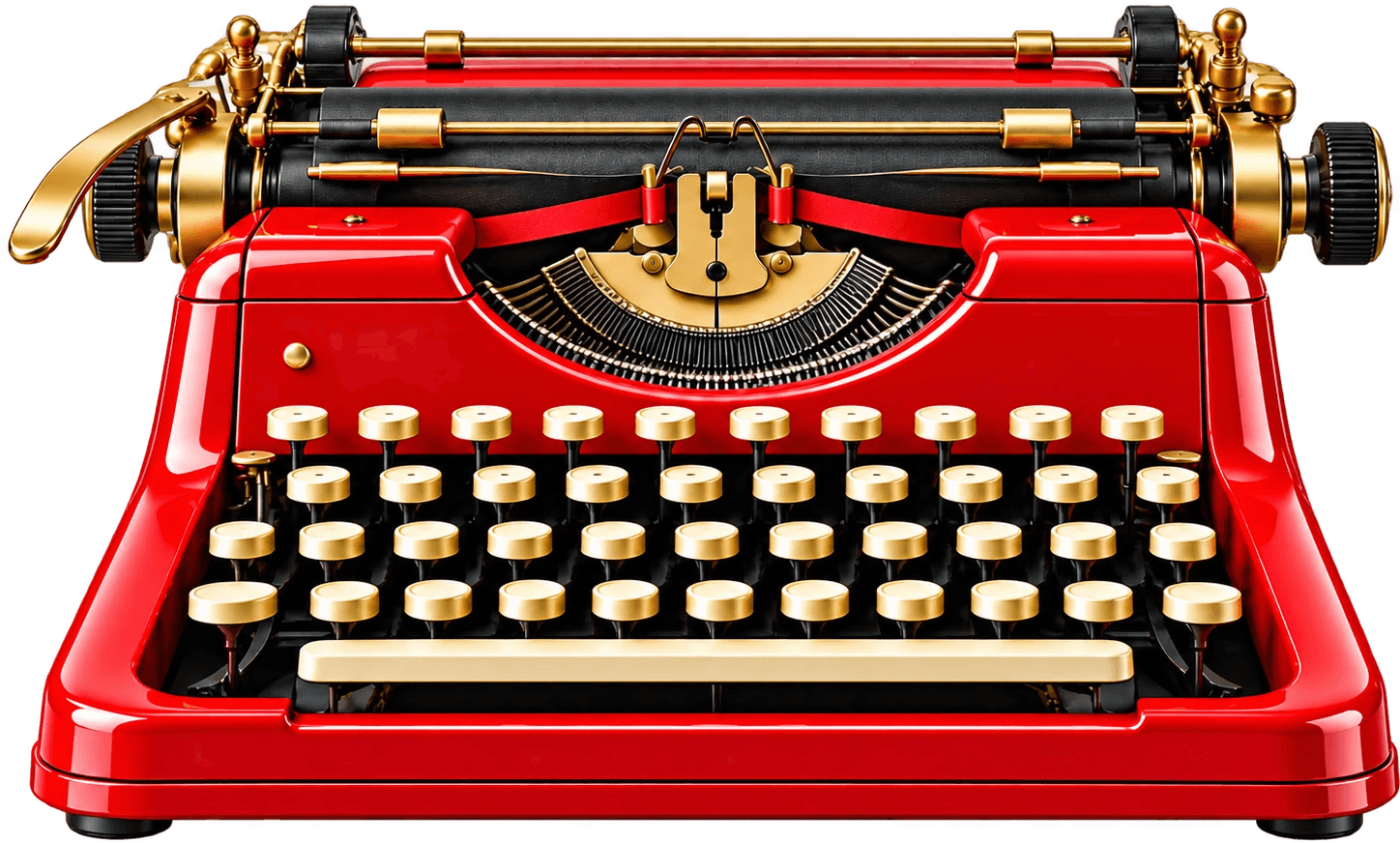 A red vintage typewriter